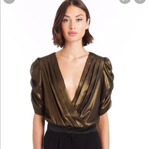 Amanda Uprichard Arabella Puff Sleeve Bodysuit, Size S